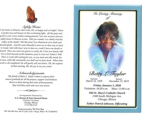 Betty L Taylor Obituary