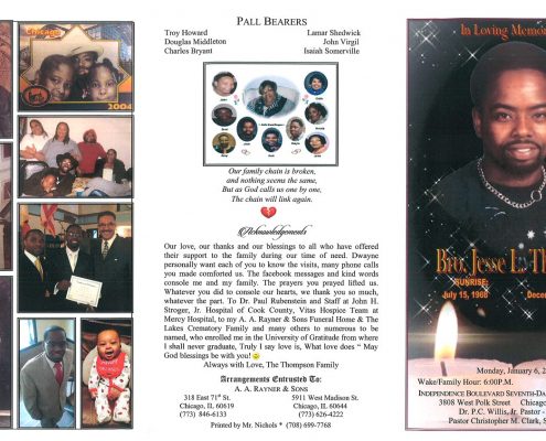 Jesse L Thompson Obituary