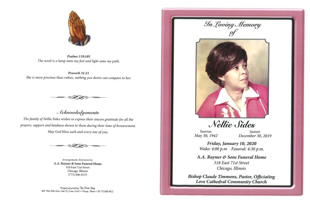 Nellie Sides Obituary