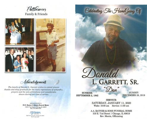 Donald L Garrett Sr Obituary