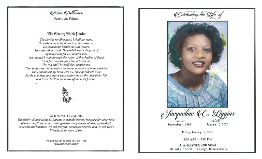 Jacqueline C Liggins Obituary