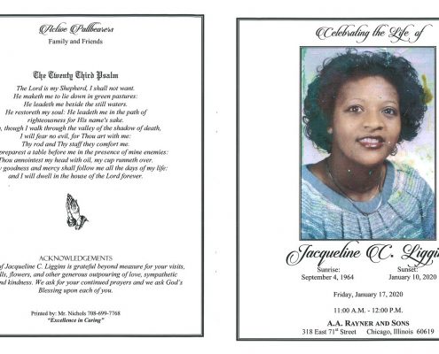 Jacqueline C Liggins Obituary