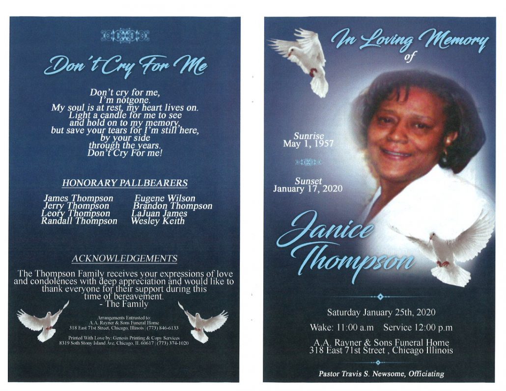 Janice Thompson Obituary