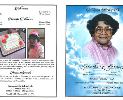 Martha L Dorsey Obituary