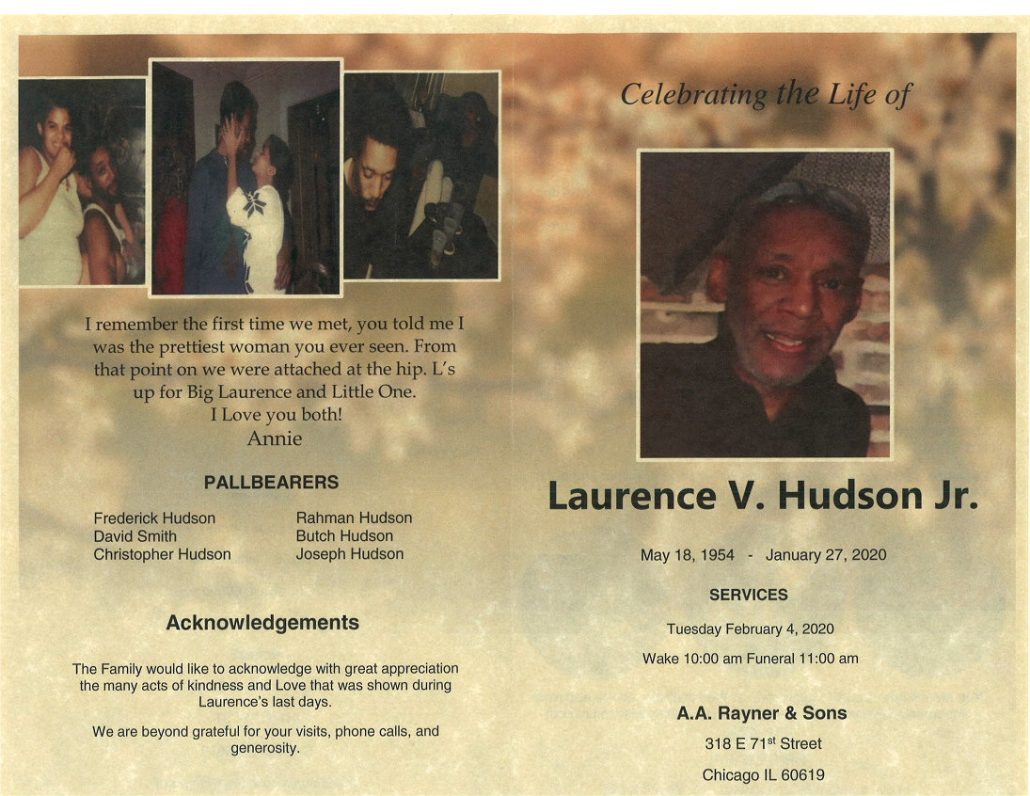 Laurence V Hudson Jr Obituary