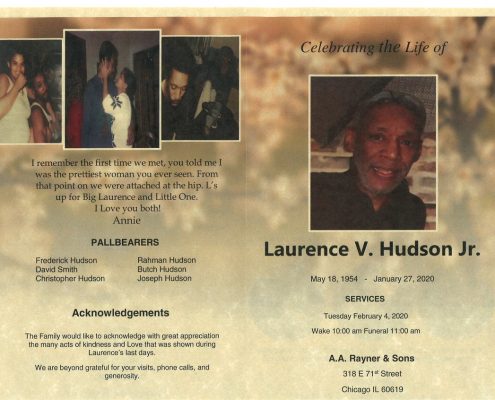 Laurence V Hudson Jr Obituary