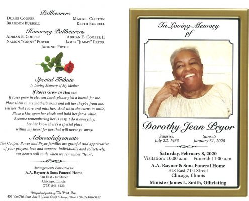 Dorothy J Pryor Obituary