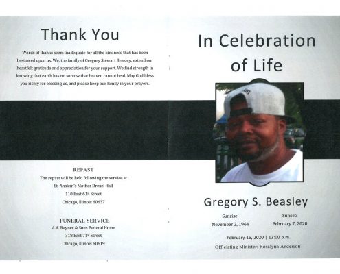 Gregory S Beasley Obituary