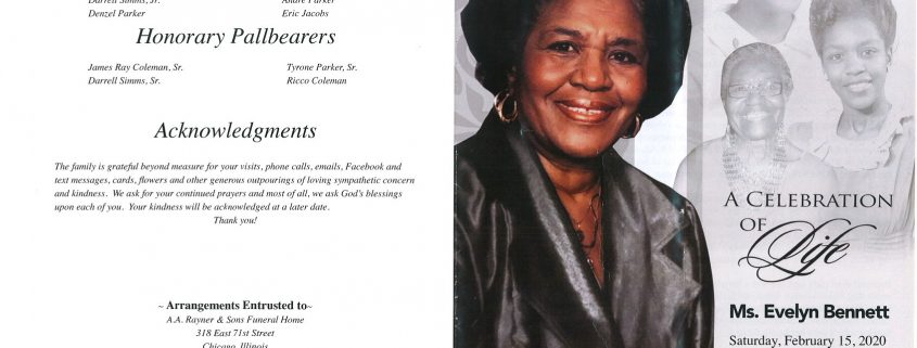 Ms Evelyn Bennett Obituary