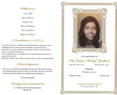 Ida L Jackson Obituary