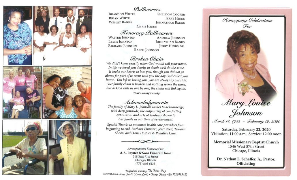 Mary Louise Johnson Obituary