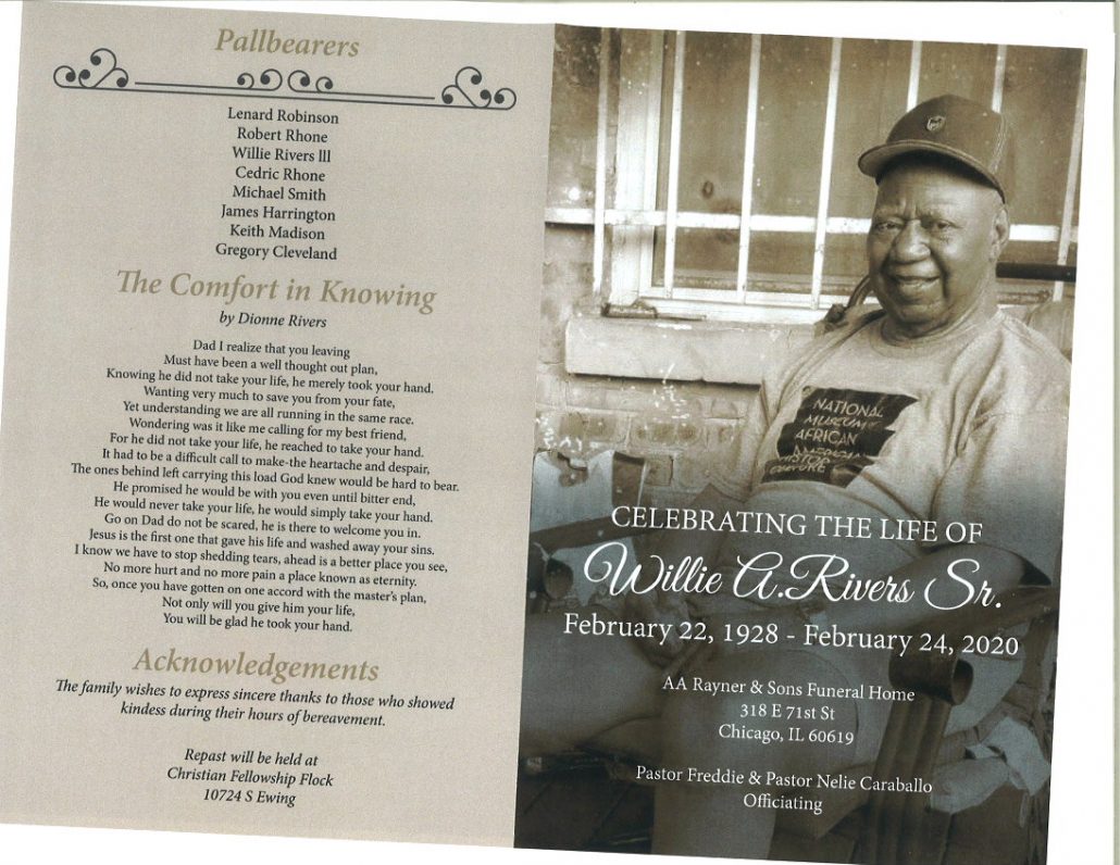 Willie A Rivers Sr Obituary