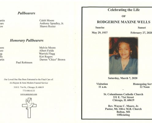 Rodgerine M Wells Obituary
