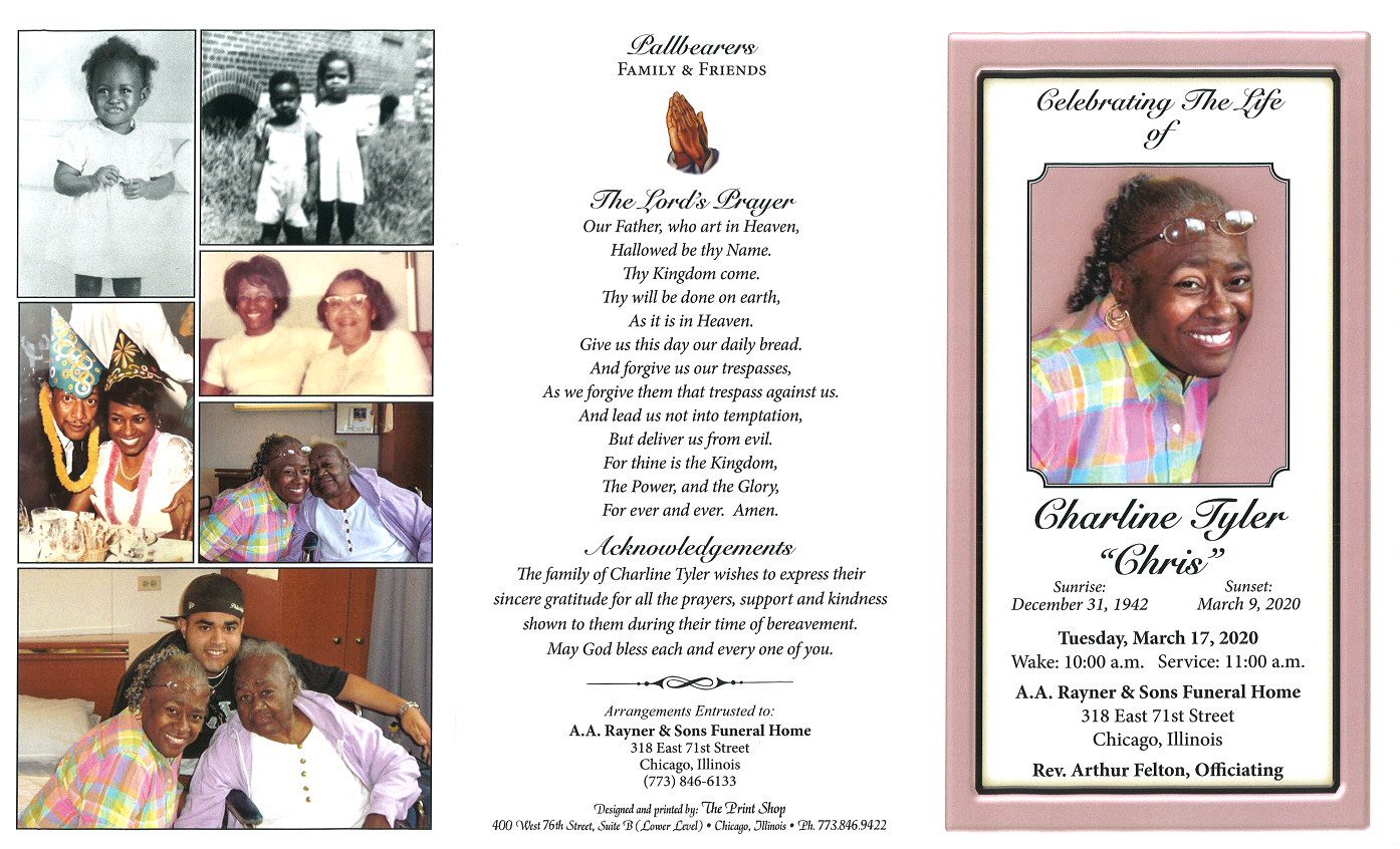 Charline Tyler Obituary | AA Rayner and Sons Funeral Homes