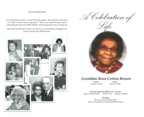 Geraldine Brown Obituary