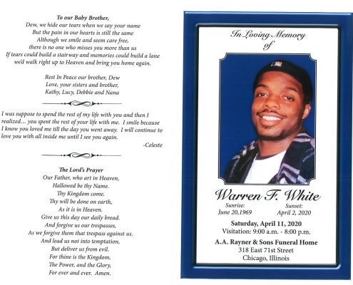 Warren F White Obituary