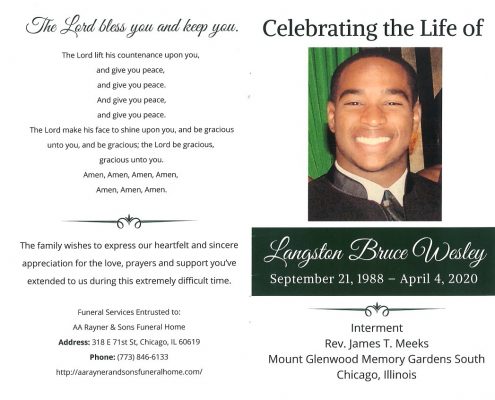 Langston B Wesley Obituary