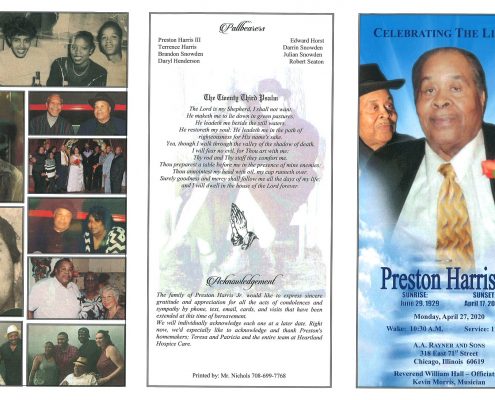 Preston Harris Jr Obituary