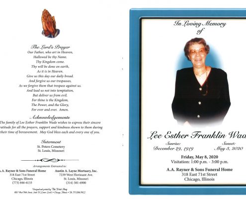 Lee Esther Wade Obituary