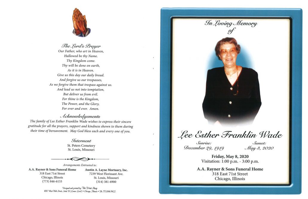 Lee Esther Wade Obituary