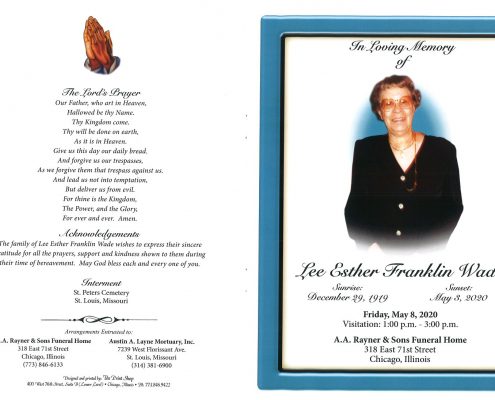 Lee Esther Wade Obituary