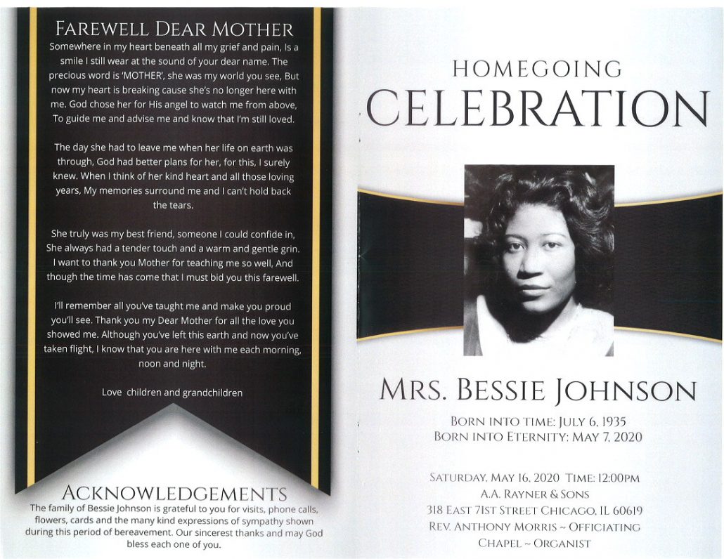 Mrs Bessie Johnson Obituary