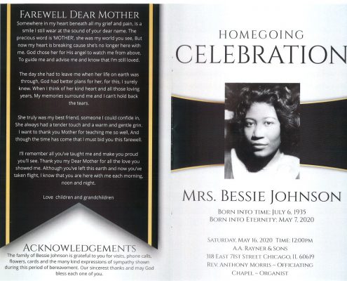 Mrs Bessie Johnson Obituary