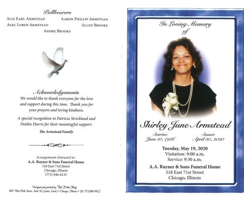 Shirley J Armstead Obituary