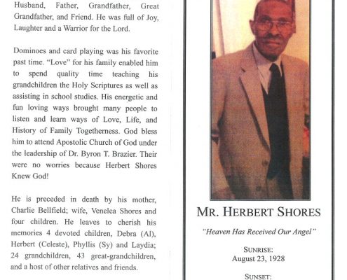 Herbert Shores Obituary