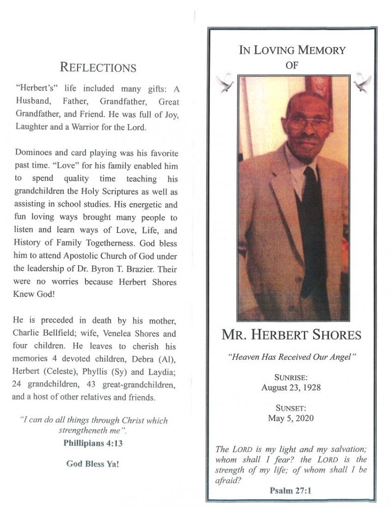 Herbert Shores Obituary