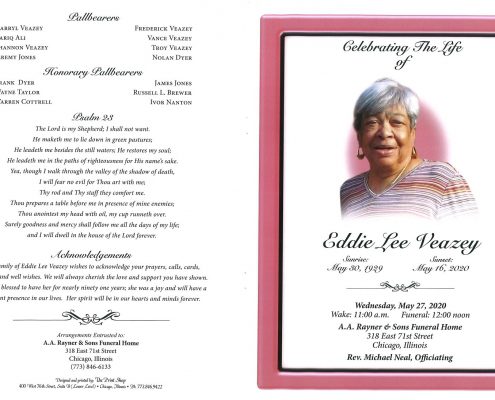 Eddie L Veazey Obituary