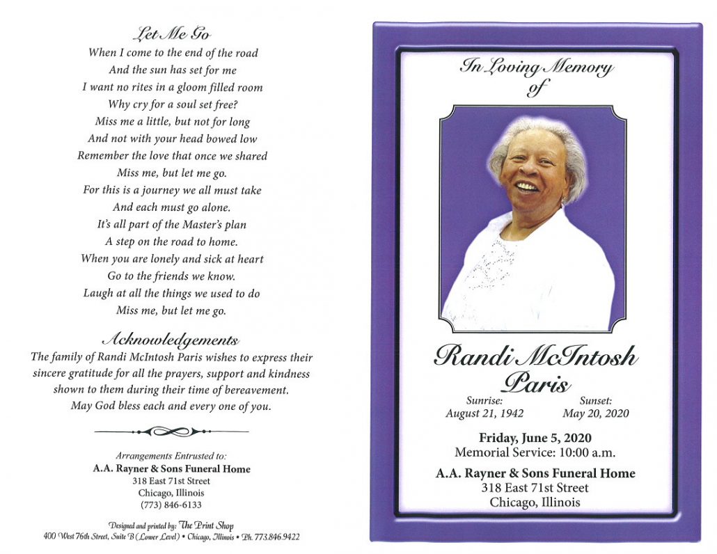 Randi M Paris Obituary