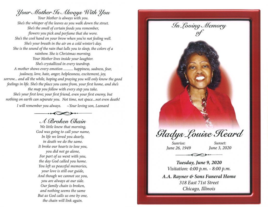 Gladys L Heard Obituary