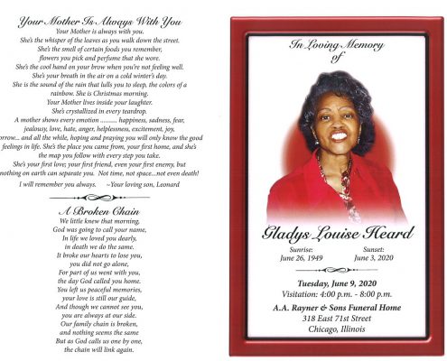 Gladys L Heard Obituary