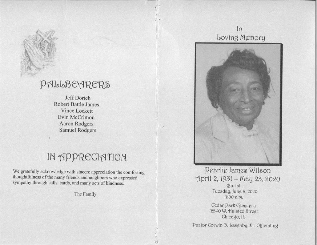 Pearlie J Wilson Obituary