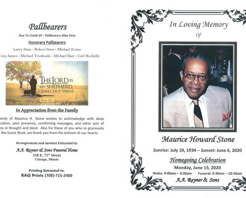 Maurice H Stone Obituary