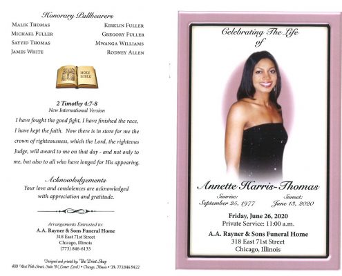 Annette Harris Thomas Obituary