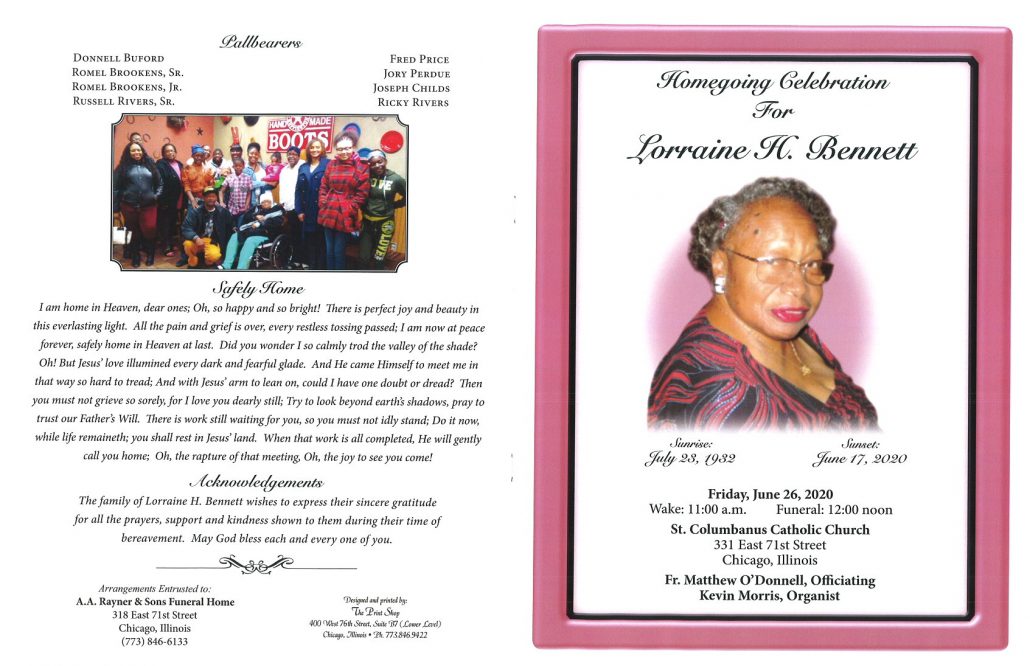 Lorraine H Bennett Obituary