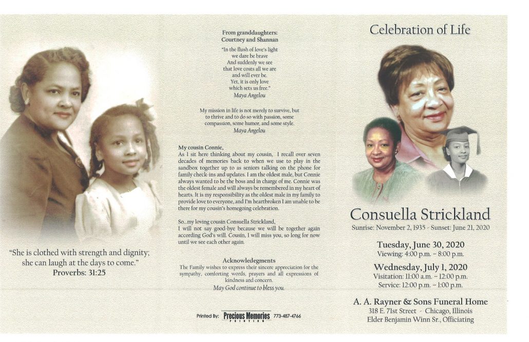 Consuella Strickland Obituary