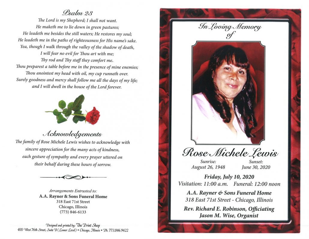Rose M Lewis Obituary