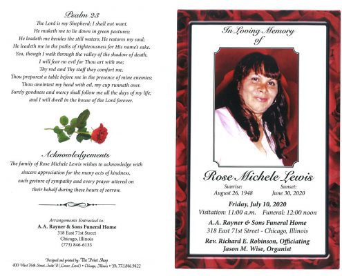 Rose M Lewis Obituary