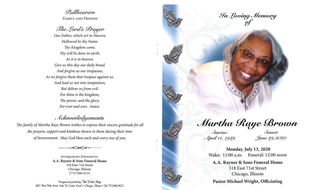 Martha R Brown Obituary