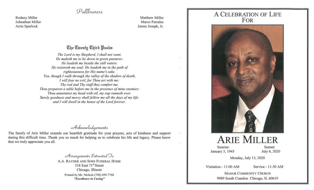 Arie Miller Obituary