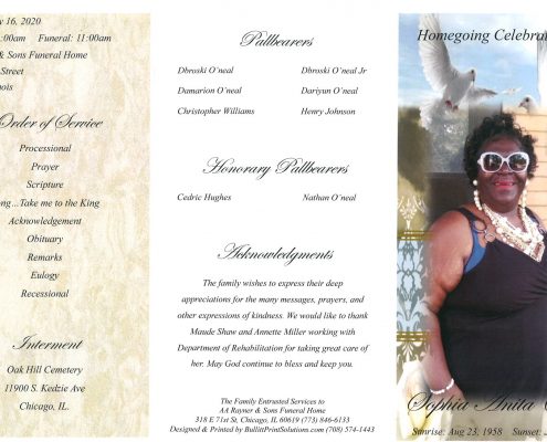 Sophia A Oneal Obituary