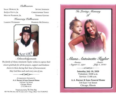 Alana A Taylor Obituary