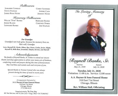 Roynell Banks Sr Obituary