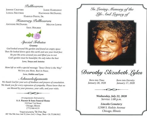 Dorothy E Lyles Obituary