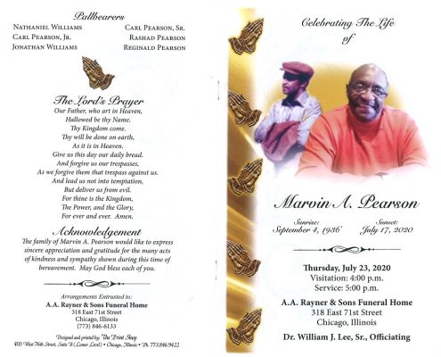 Marvin A Pearson Obituary