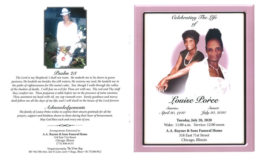 Louise Poree Obituary