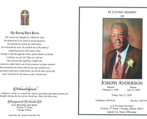 Joseph Anderson Obituary